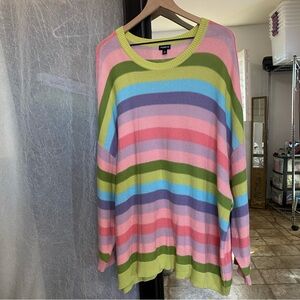 Torrid 4 Colorful Knit Women’s Striped Pullover Sweater Cotton